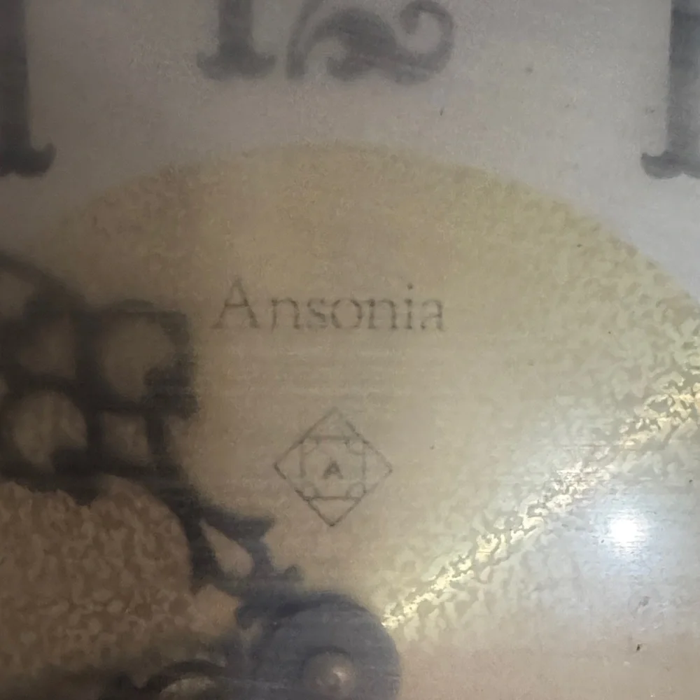 VINTAGE ANSONIA Wooden Wall Clock with Ornate Painted Flower and Chimes